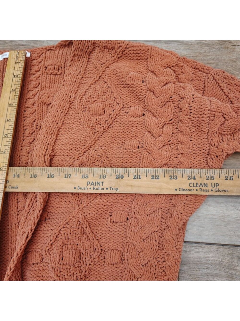 Moon & Madison Women's Medium Chunky Knit Open Front Cropped Cardigan Oversized - Picture 7 of 10
